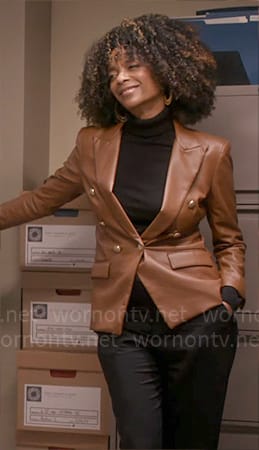 Beverly's leather blazer on So Help Me Todd