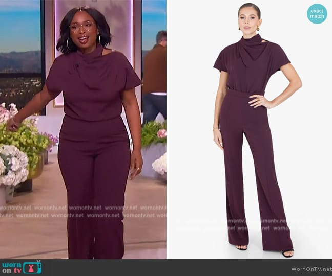 Black Halo Estella Jumpsuit worn by Jennifer Hudson on The Jennifer Hudson Show