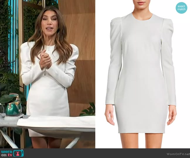 Black Halo Hadley Long-Sleeve Minidress worn by Adrianna Costa on Access Hollywood