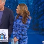 Lori's blue plaid ruched dress on Good Morning America