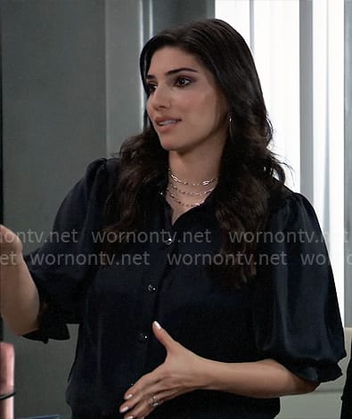 Brook Lynn’s black button down top on General Hospital