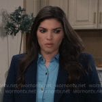 Brook Lynn’s light blue button down top on General Hospital