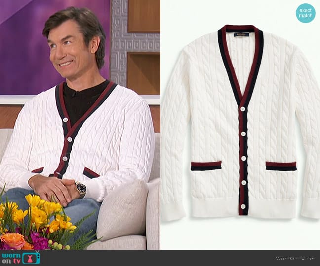 WornOnTV: Jerry's white cable knit cardigan on The Talk Jerry O