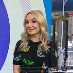 Chassie’s black butterfly embellished sweater on Today