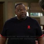 Calvin’s black and red rabbit t-shirt on The Neighborhood