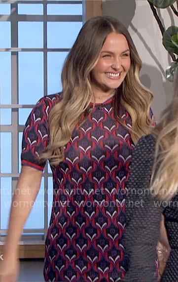 Camilla Luddington's printed short sleeve dress on The Talk