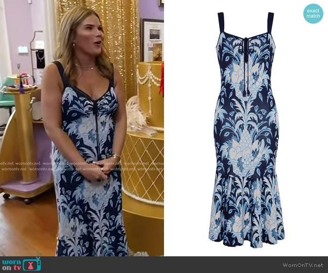 Cara Cara Jordan Knit Dress in Navy Fruit Basket worn by Jenna Bush Hager on Today