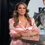 Carolina’s pink satin blazer dress on E! News