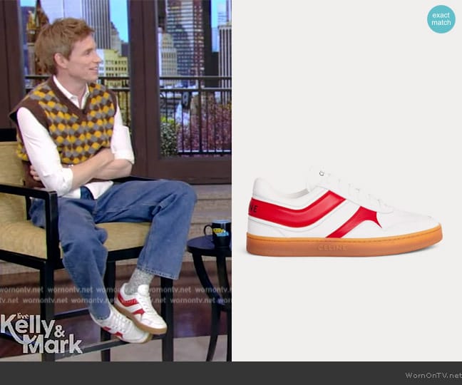 Celine Lace-Up Optic Sneakers worn by Eddie Redmayne on Live with Kelly and Mark