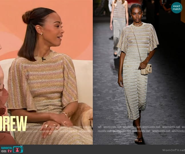 Chanel 2024 Summer Collection worn by Zoe Saldana on The Drew Barrymore Show