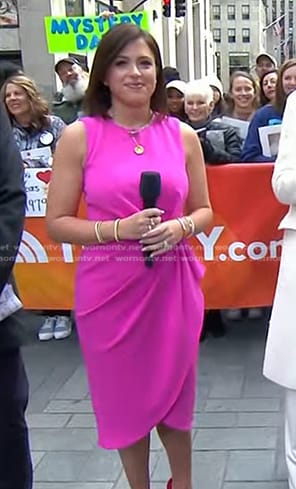 Chloe's pink sleeveless draped dress on Today