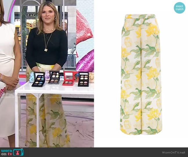 WornOnTV: Jenna’s floral wide-leg pants on Today | Jenna Bush Hager ...