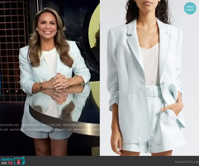 Cinq a Sept Linen & Cotton Blazer worn by Carolina Bermudez on E! News