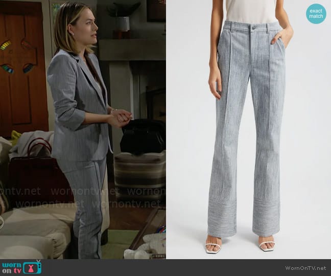 Cinq a Sept Evelyn Pants in Indigo / White worn by Hope Logan (Annika Noelle) on The Bold and the Beautiful