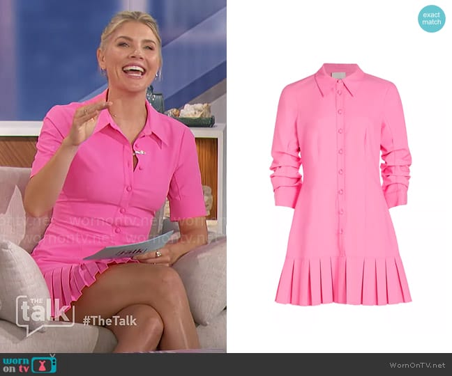 Cinq a Sept Lucilla Dress in Electric Pink worn by Amanda Kloots on The Talk