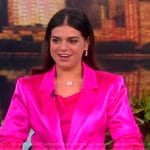 Mayan Lopez’s pink satin blazer on The View