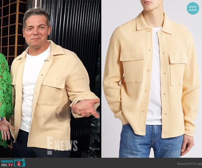 Closed Waffle Knit Button-Up Shirt worn by Jason Kennedy on E! News