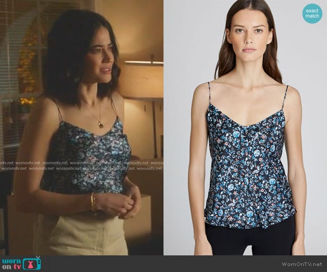 Club Monaco Silk Charmeuse Cami worn by Marisol (Edy Ganem) on 9-1-1