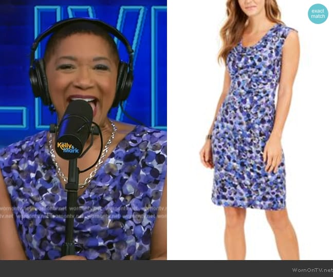 WornOnTV: Deja Vu’s blue cowl neck dress on Live with Kelly and Mark ...