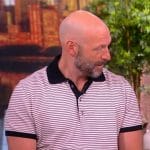 Corey Stoll’s white striped polo on The View