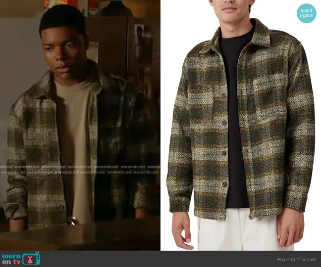 Cotton On Heavy Oversize Fit Overshirt in Dark Tan Plaid worn by Harry Grant (Elijah M. Cooper) on 9-1-1