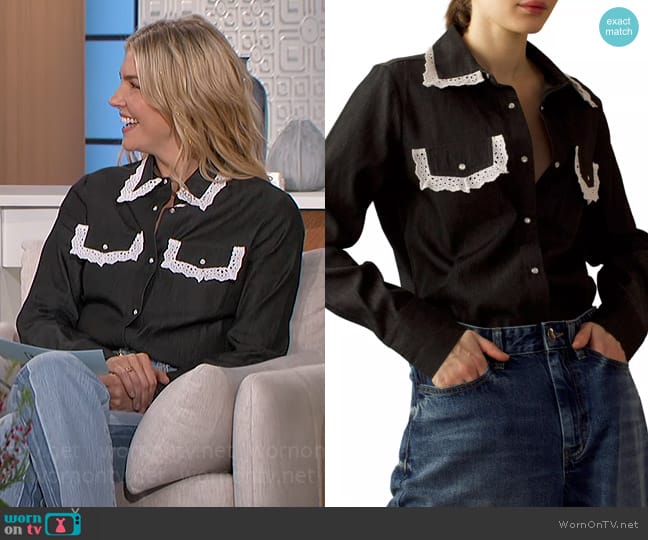 Cynthia Rowley Not My First Rodeo Shirt worn by Amanda Kloots on The Talk