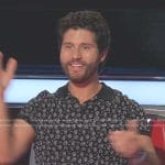 Dan Smyers’s black print polo shirt on The Voice