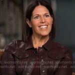 Dana Jacobson’s purple leather jacket on CBS Mornings