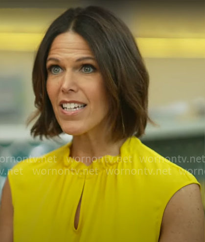 Dana Jacobson's yellow keyhole top on CBS Mornings