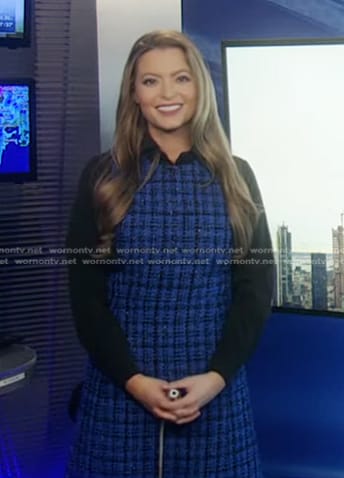 Dani's blue tweed dress on Good Morning America