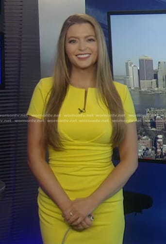 Dani’s yellow gathered dress on Good Morning America