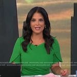 Darlene’s green ruched short sleeve dress on Today