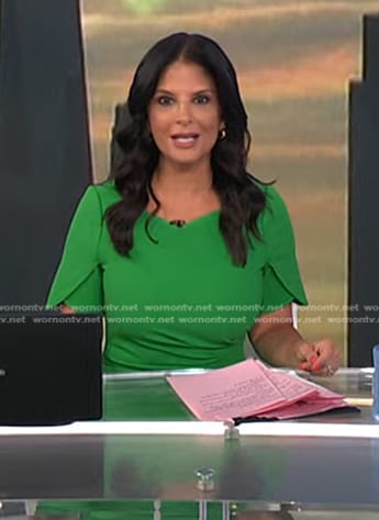 Darlene's green ruched short sleeve dress on Today