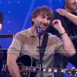 Dave Haywood’s beige striped polo shirt on Good Morning America