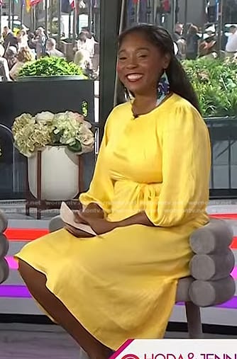 Dayvee Sutton's yellow tie waist dress on Today