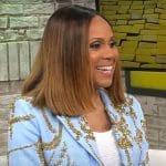 Deborah Cox’s blue and gold blazer on CBS Mornings