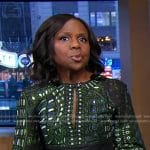 Deborah’s green printed keyhole dress on Good Morning America