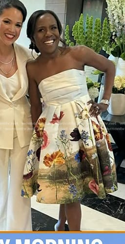 Deborah Roberts’s floral strapless dress on Today