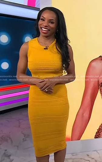 Devyn Simone's yellow sleeveless knit dress on Today