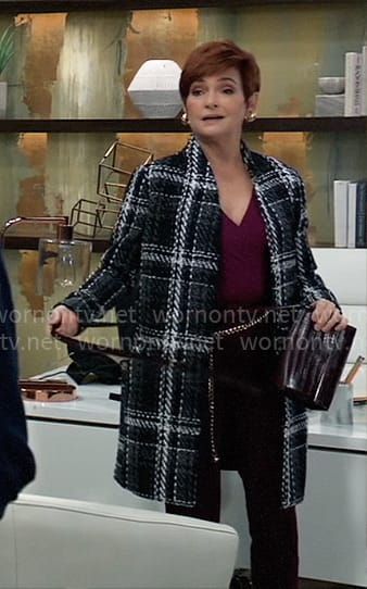 Diane's plaid tweed coat on General Hospital