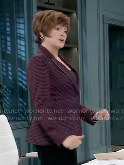 Diane's red and blue plaid blazer on General Hospital