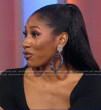 Diarra Kilpatrick’s hoop resin earrings on Good Morning America