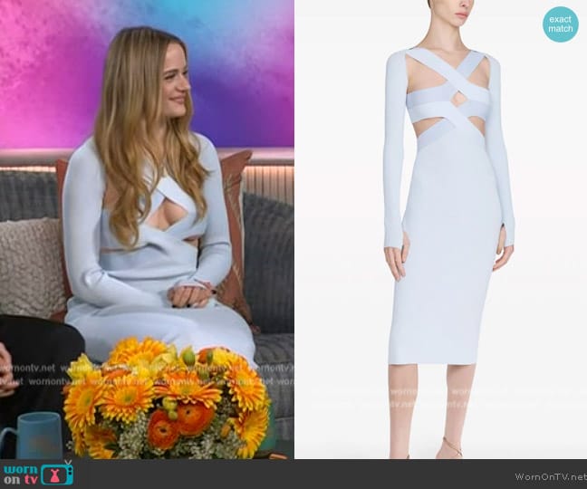 Dion Lee Harness-bra cut-out midi dress worn by Joey King on The Kelly Clarkson Show