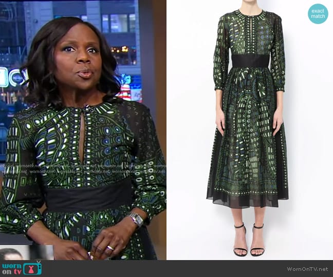 Dior Print Cotton Dress worn by Deborah Roberts on Good Morning America