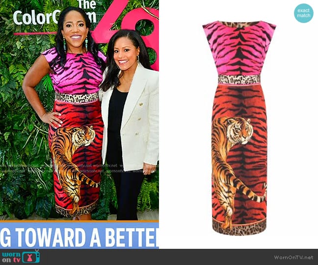 Dolce & Gabbana Animal-Print Midi Dress worn by Lauren W. Wilson on Today