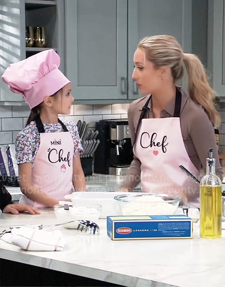 Josslyn and Donna's pink Chef aprons on General Hospital