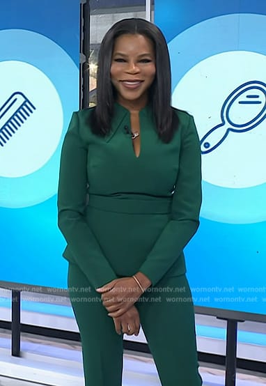 Dr Michelle Henry's green peplum top and pants on Today