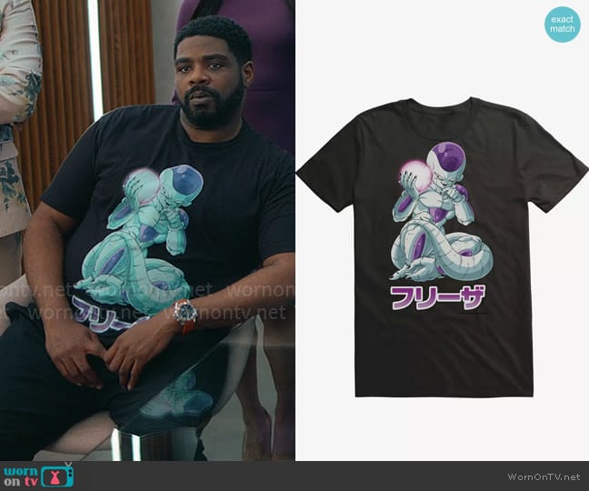 Box Lunch Dragon Ball Z Frieza Power Ball T-Shirt worn by Howard (Ron Funches) on Loot