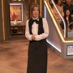 Drew’s pinstripe high waist skirt on The Drew Barrymore Show