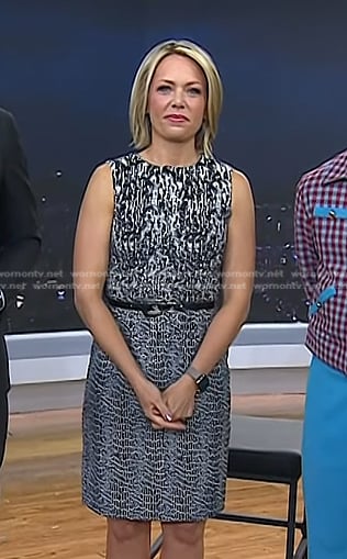 Dylan's black animal print sleeveless dress on Today